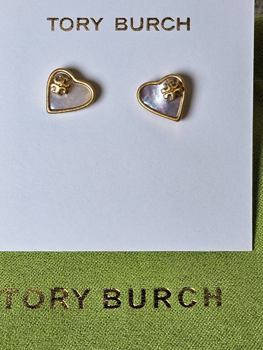 Tory Burch heart-shaped earrings new with dustbag